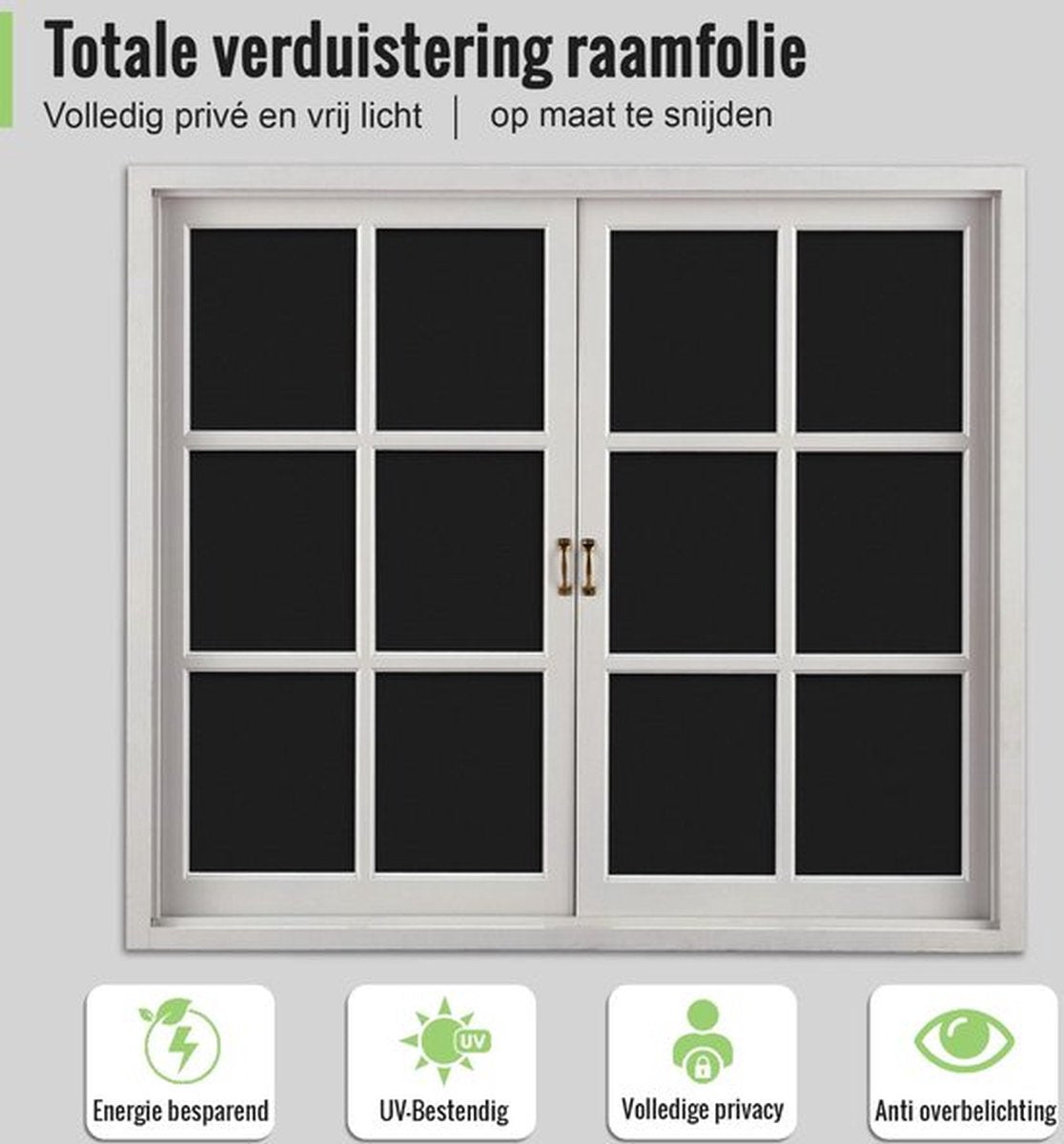 Verduisteringsdoek - 45 cm x 200 cm - Raamfolie Verduisterend - Blackout - Anti Inkijk, Isolerend en Zonwerend