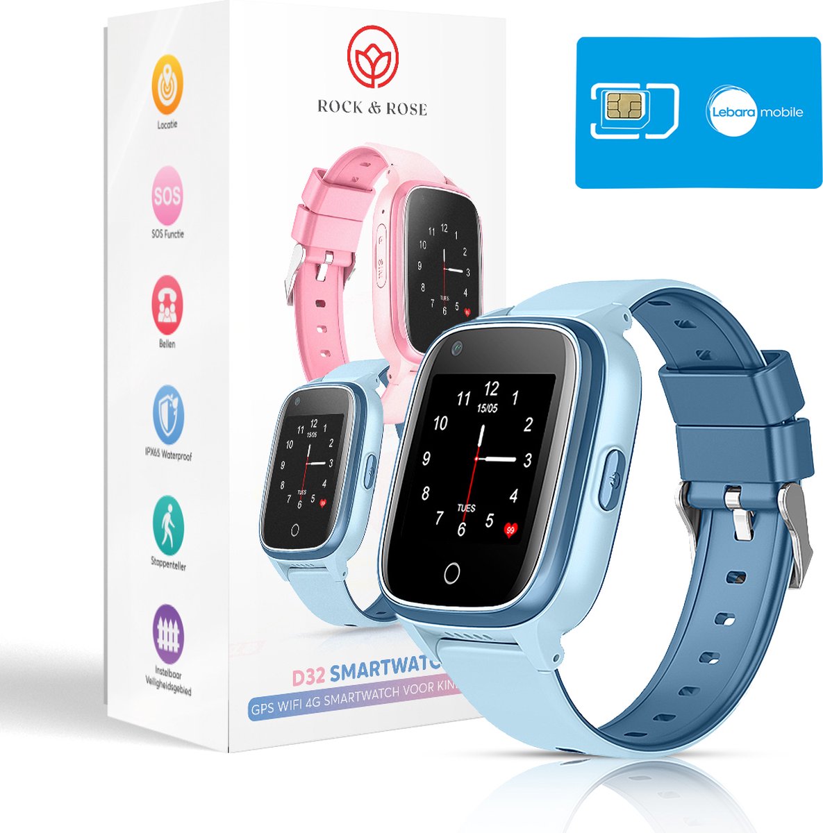 4G GPS Horloge Kind - Smartwatch Voor Kinderen - Blauw