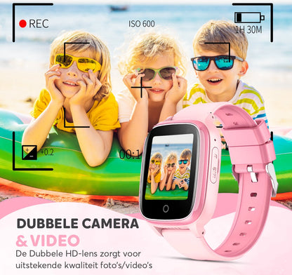 4G GPS Horloge Kind - Smartwatch Voor Kinderen - Roze
