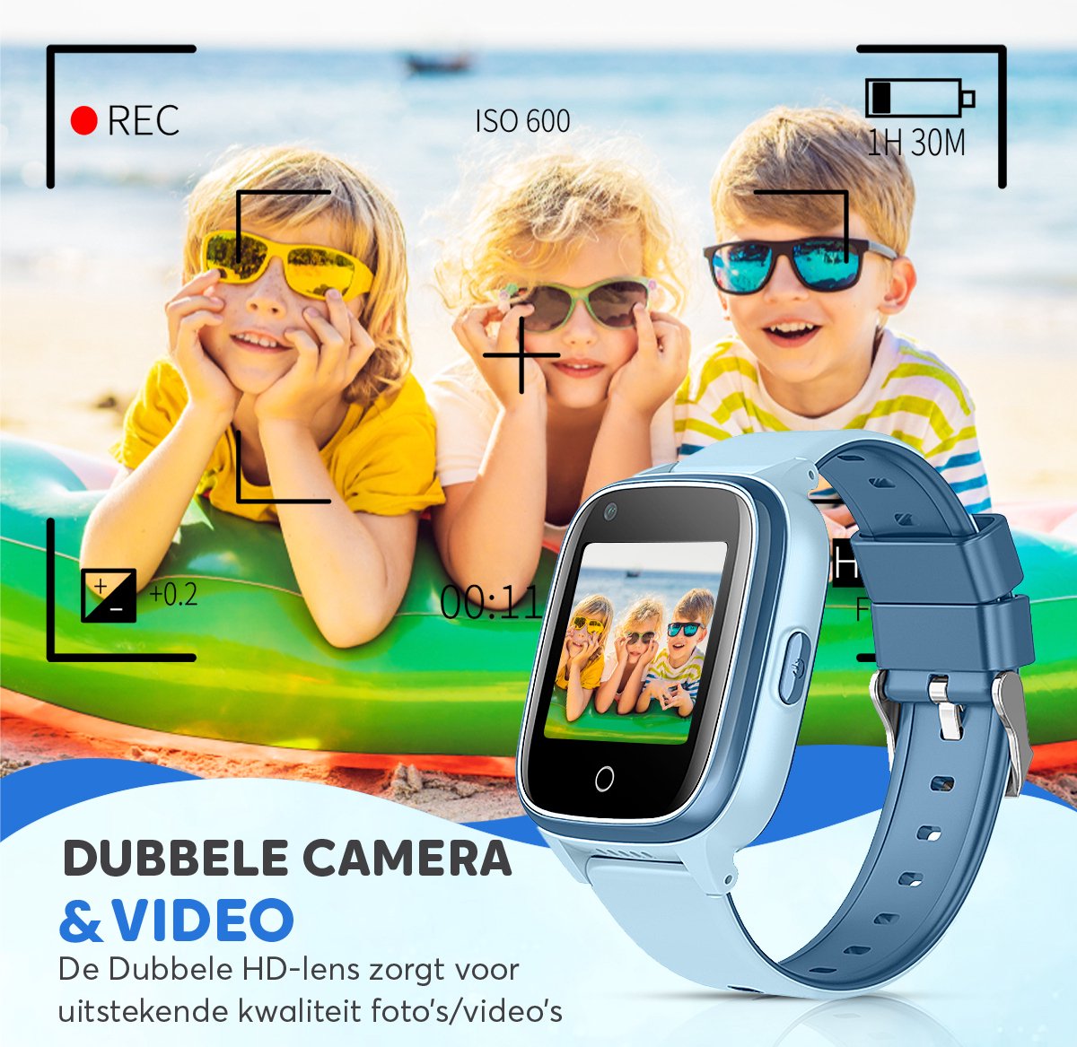 4G GPS Horloge Kind - Smartwatch Voor Kinderen - Blauw