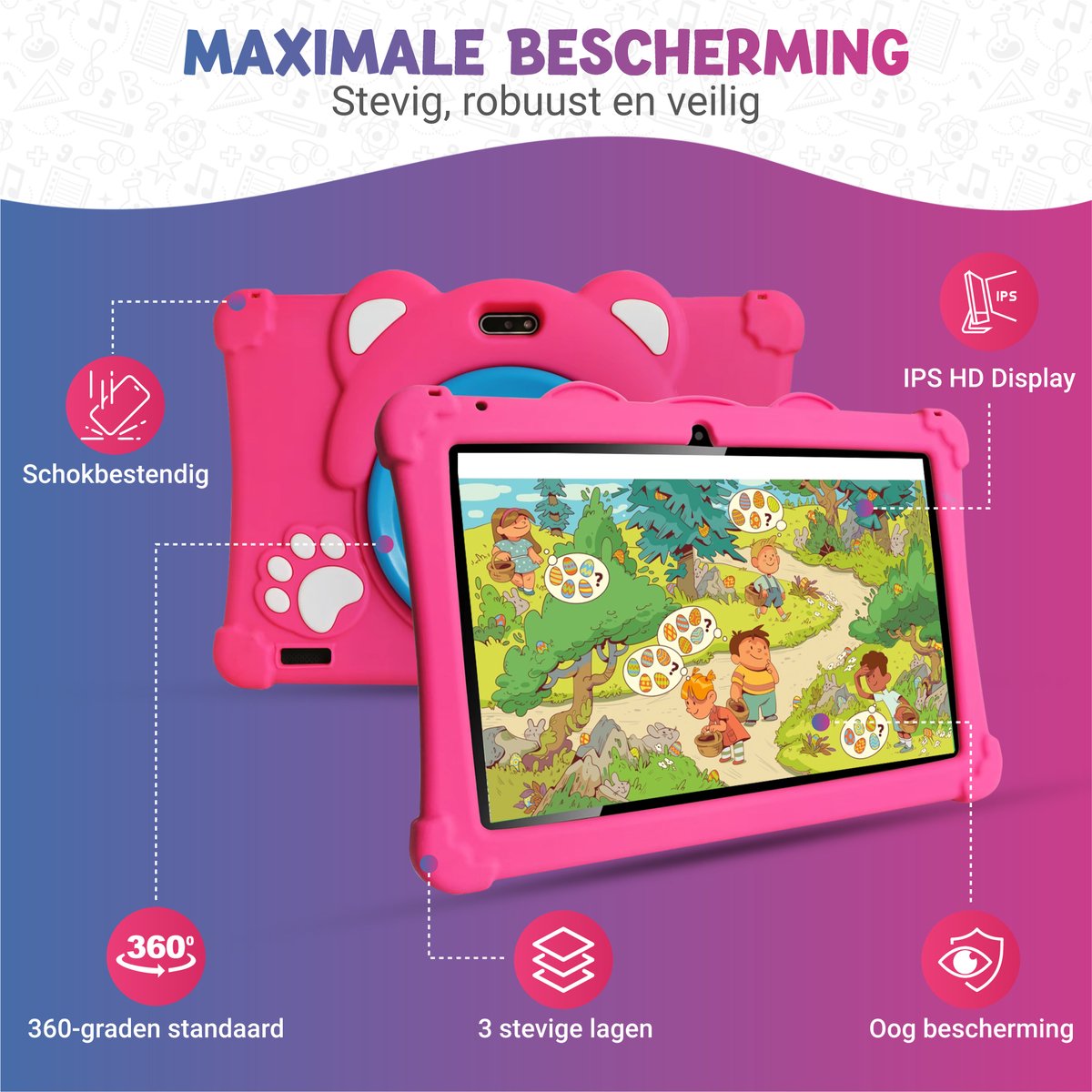 Tablet Voor Kinderen - 10.1 Inch - Kindertablet - Roze