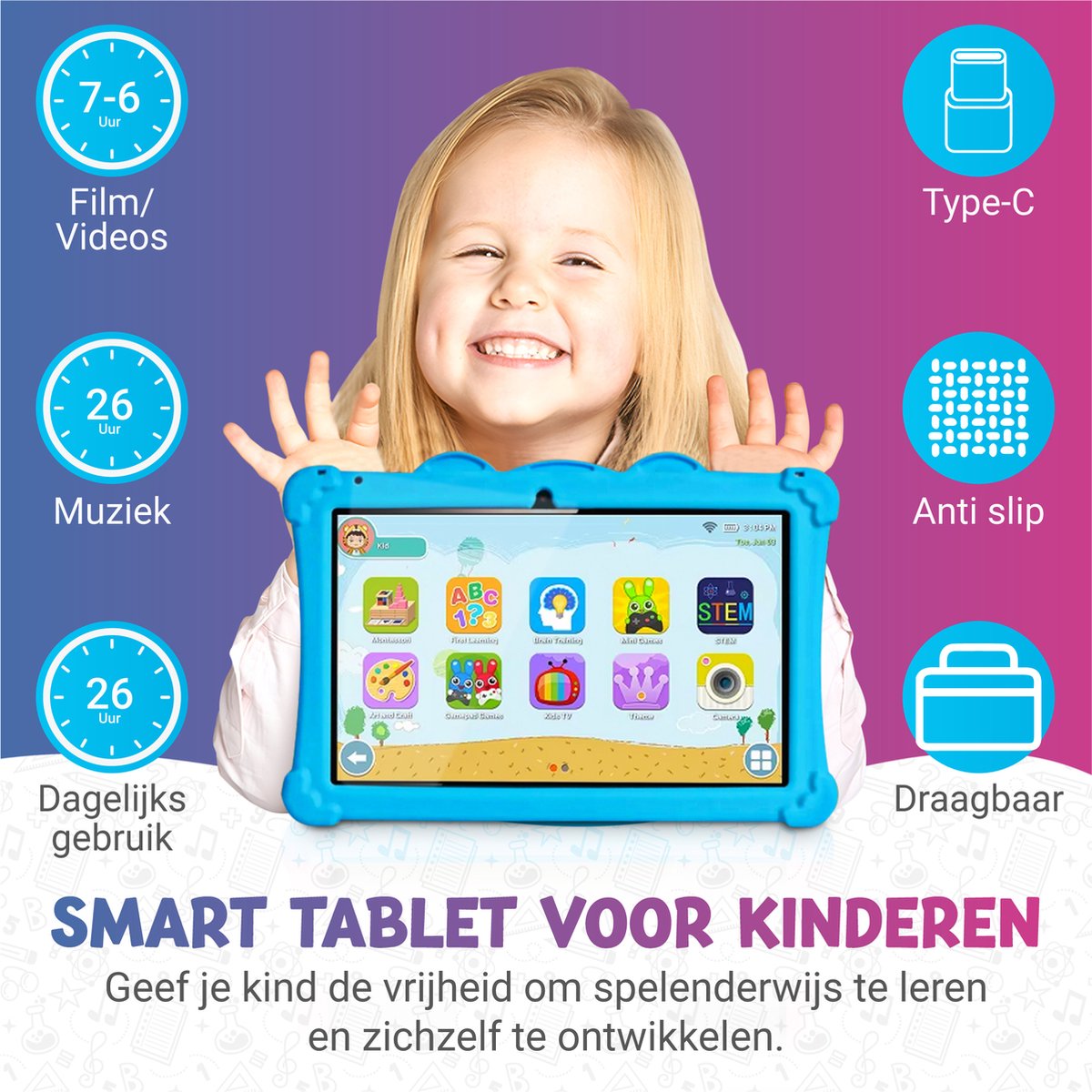 Tablet Voor Kinderen - 10.1 Inch - Kindertablet - Blauw