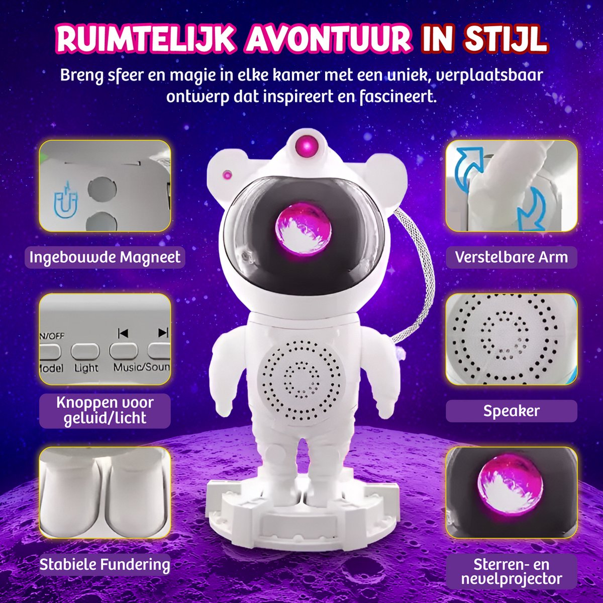 Projecteur d'étoiles Rock&amp;Rose Astronaut