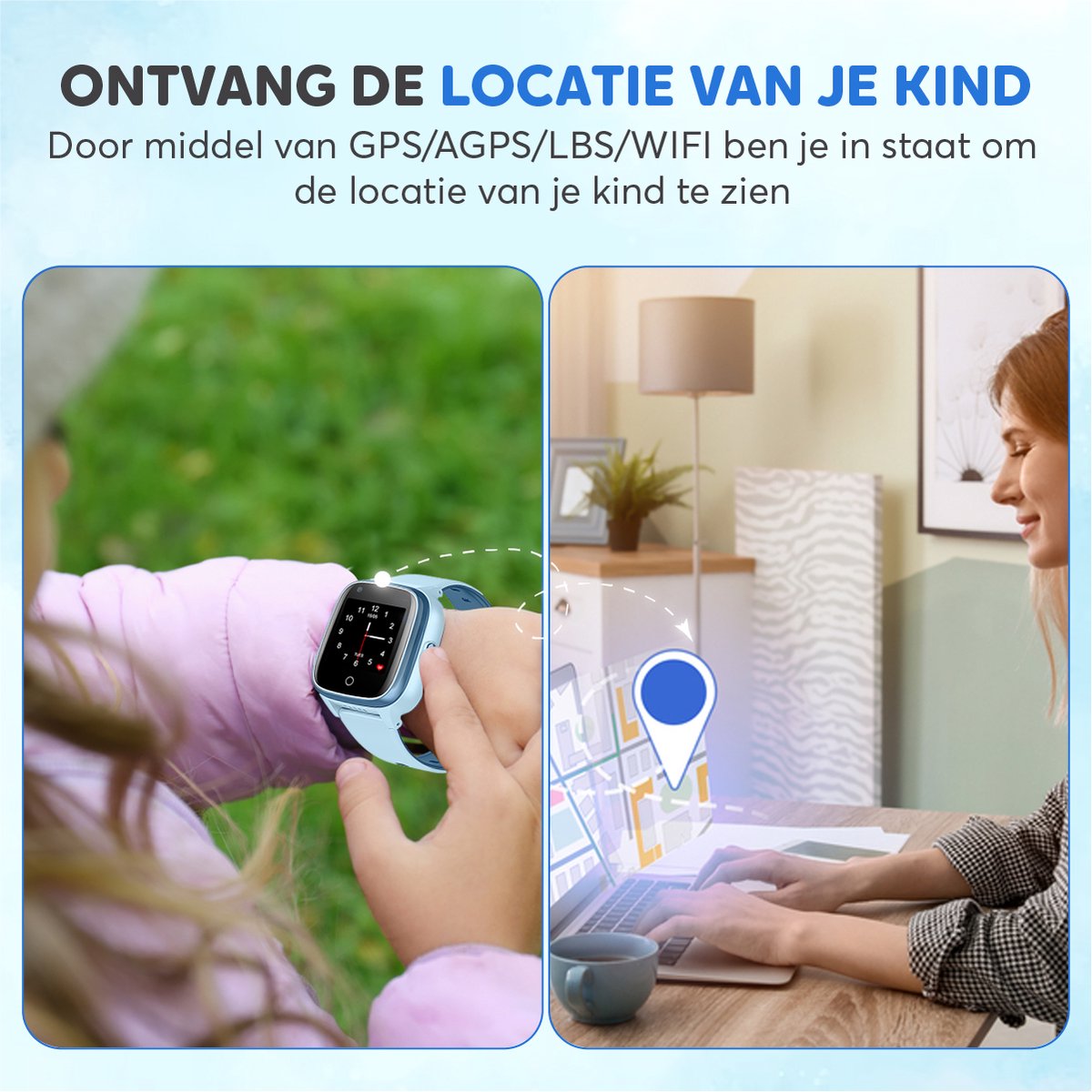 4G GPS Horloge Kind - Smartwatch Voor Kinderen - Blauw