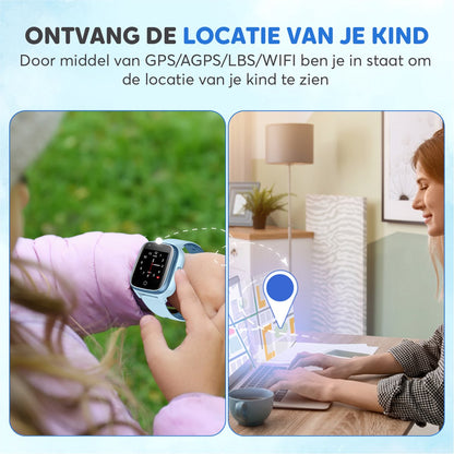 4G GPS Horloge Kind - Smartwatch Voor Kinderen - Blauw