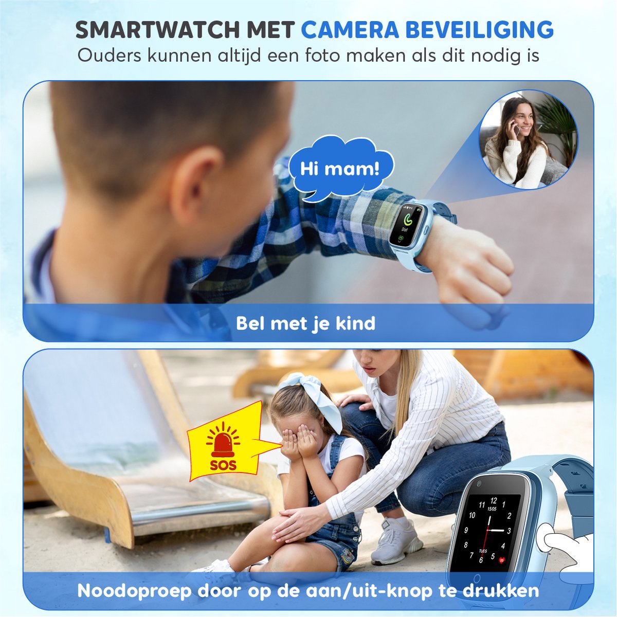 4G GPS Horloge Kind - Smartwatch Voor Kinderen - Blauw