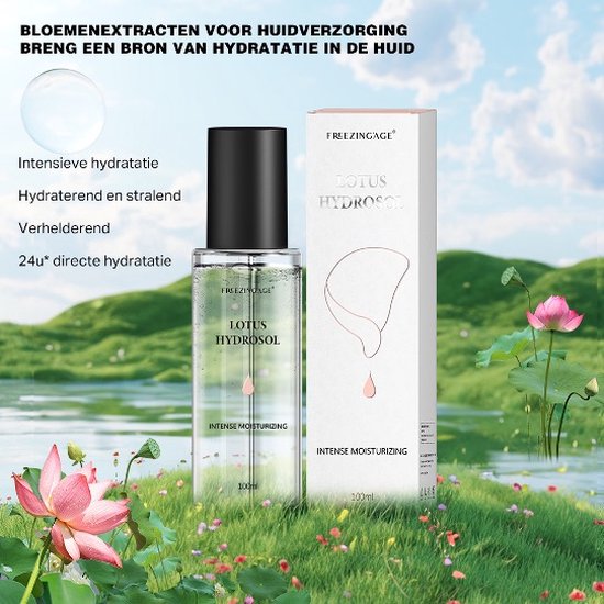 Freezing'Age Gezicht Spray Lotus Hydrosol - Intens Hydraterend en Ontstekingsremmend - 100ml