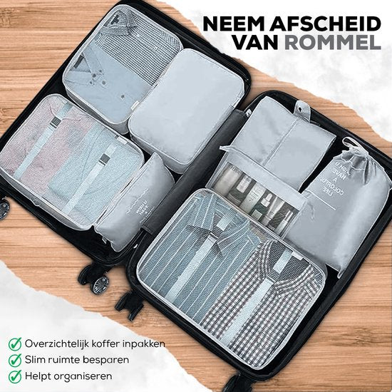 Packing Cubes in ingepakte koffer  