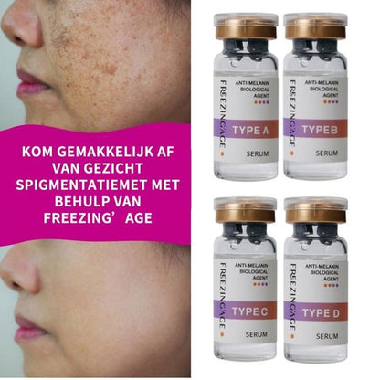 Freezing'Age Anti-Melanine Serum - Huidverzorging Pigmentvlekken - Pigmentvlekken Verwijderen - Hyperpigmentatie Donkere vlekken - 4x 10ml