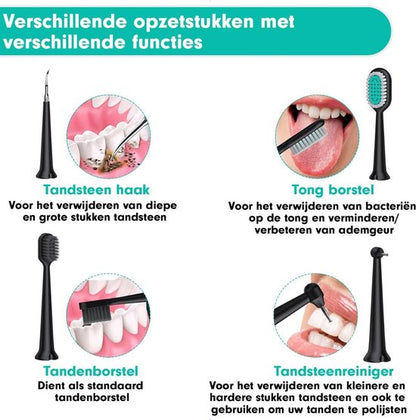 Tandsteen Verwijderaar met verschillende opzetstukken 